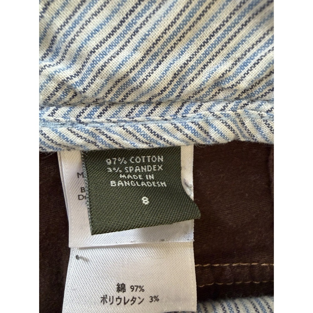 Eddie Bauer Bermuda Shorts Women's 8 Brown Cotton Stretch Pockets - Picture 7 of 10